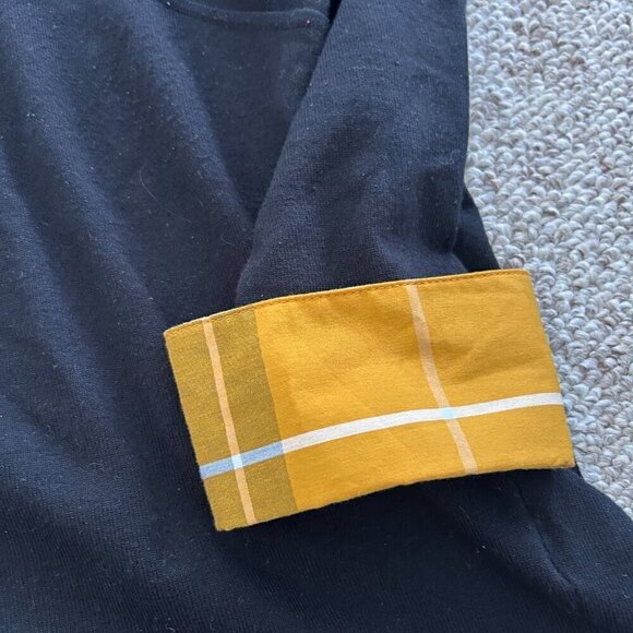 ๐ 3 for $25 ๐ 7th Avenue Design Studio M Black Sweater Yellow Plaid - Picture 4 of 6